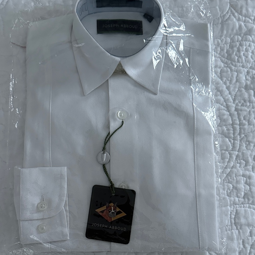 Joseph Abboud Boys Classic White Pique Dress Shirt 4